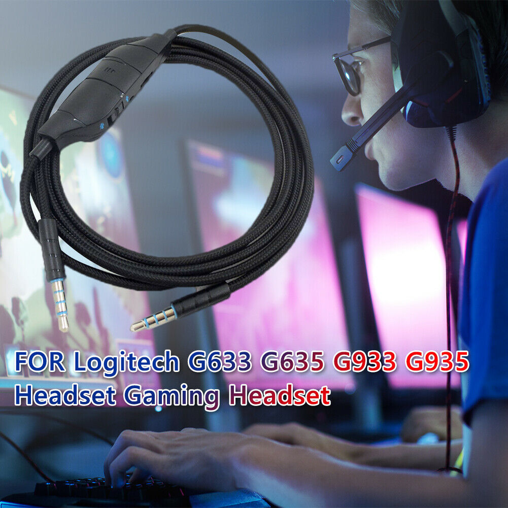 1.5m Headphone Audio Cable Replacement for Logitech G633 G635 G933 G935 @