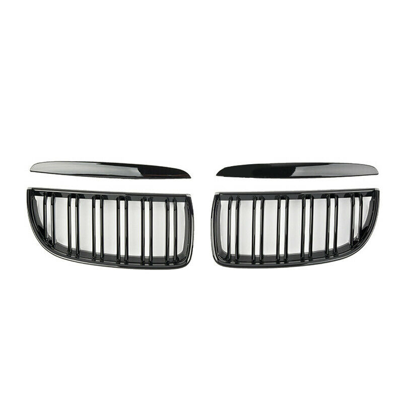 2x Gloss Black Front Hood Kidney Grill Grille Fit For BMW 3 Series E90 E91