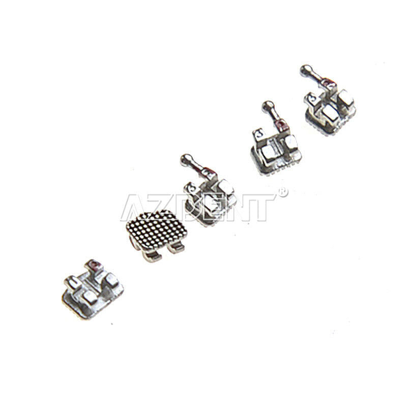 2X Orthodontic Dental MIM Monoblock Bracket Braces Mini MBT 022 3-4-5 Hooks