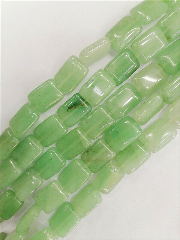 1 Strand 18x13x6mm Natural Green Aventurine Rectangle Spacer Beads 15.5" HH8805