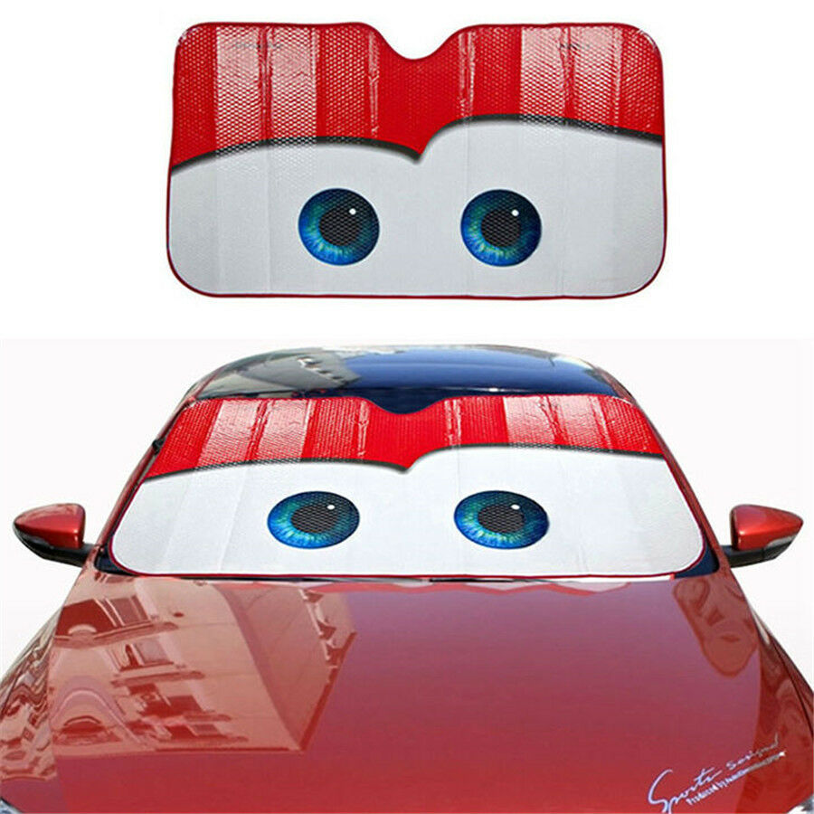 Red Eye Cartoon Pattern Car Windshield Sun-shade Aluminium Foil Heat Blocking
