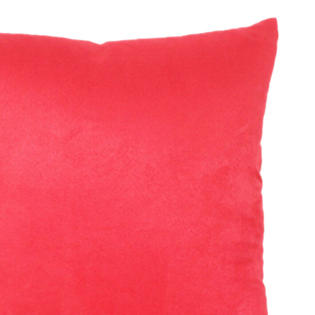 Red Suede Pillowcase Pillow Cover for Sofa Office Home Book Store Ornaments