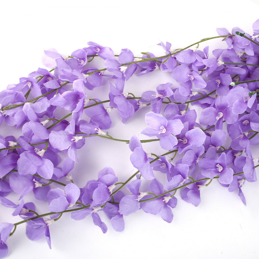 7-branch Wall Hanging Artificial Ivy Vine Hydrangea Garland Decor Purple
