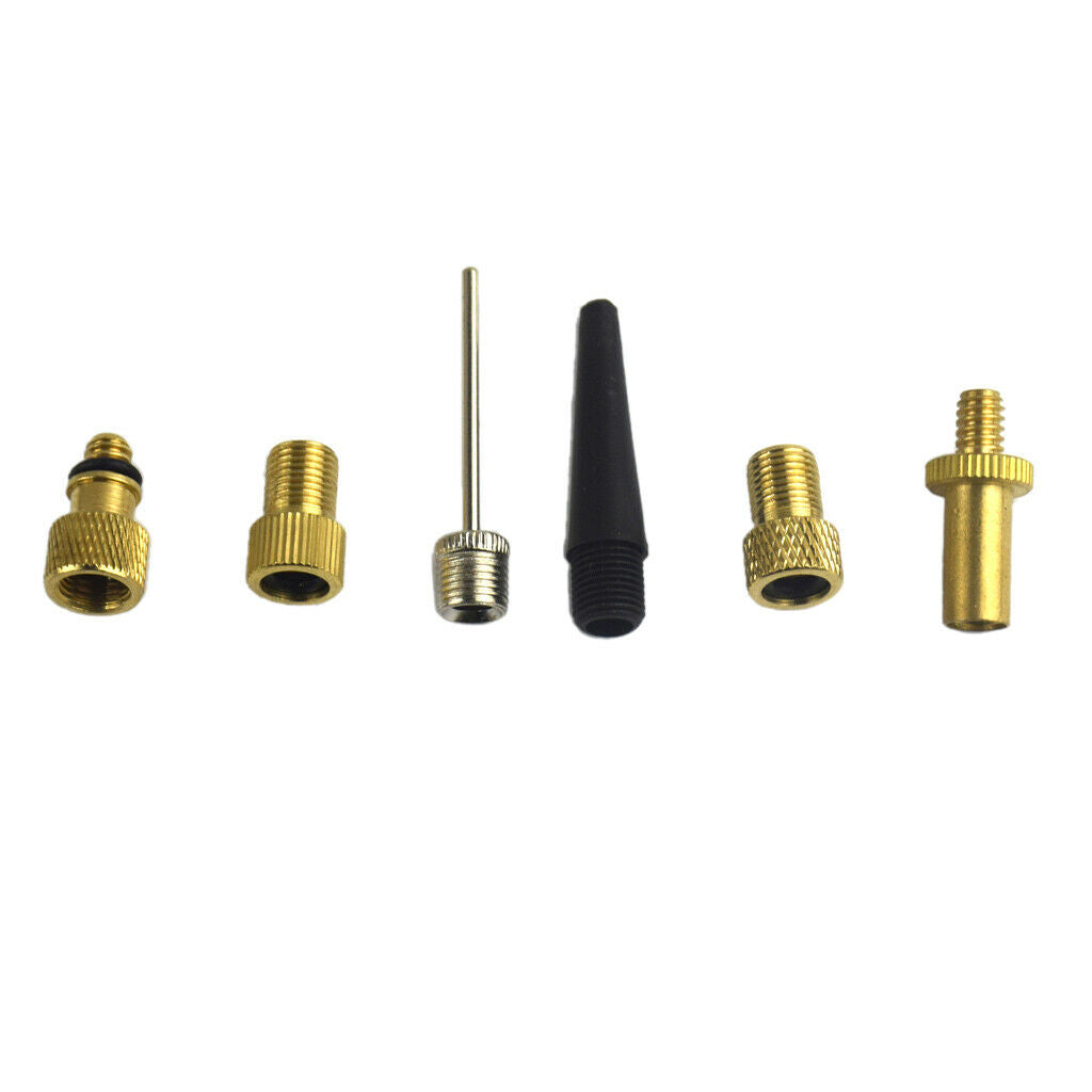 6pcs Bicycle Valve Adaptor Converter Kit Pump Inflator Accessory Bicycle