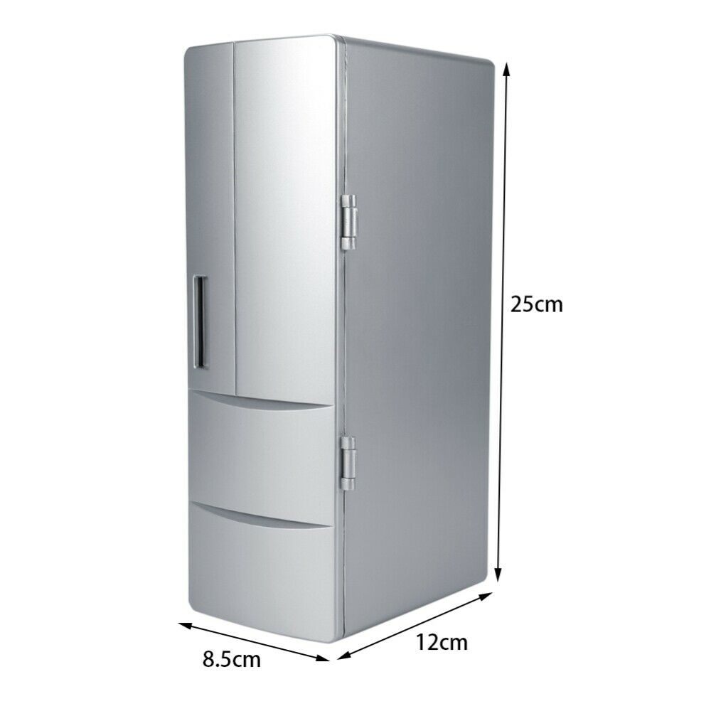 2 In 1 Desktop Mini Fridge USB Gadget Beverage Cans Cooler Warmer Refrigerator