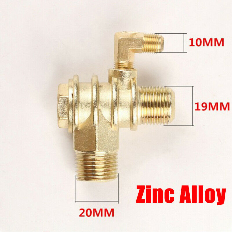 3-Port Check Valves One Way Male-Threaded Workshop Air Compressor 20*19*10mm SJ
