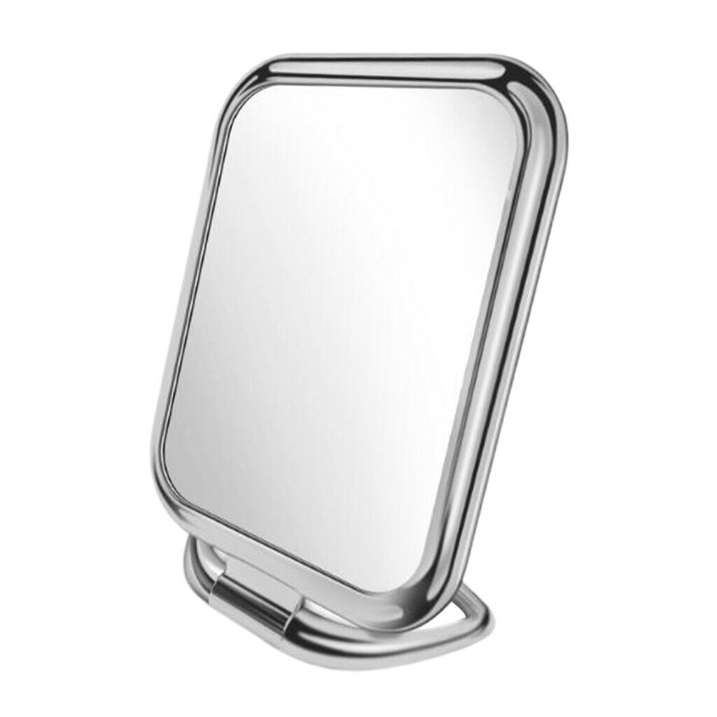 Portable Travel Fold Tabletop Mirror Makeup Stand Mirror Sliver Square