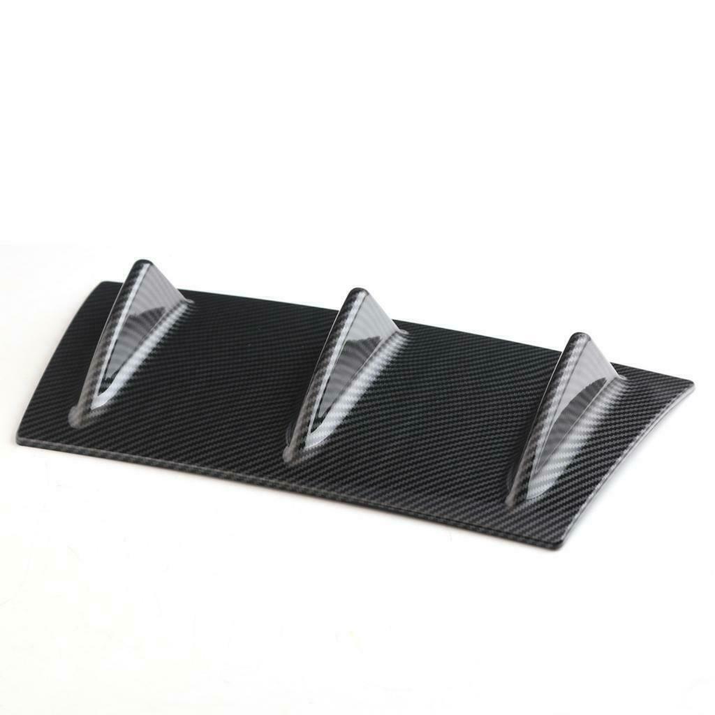 Style Universal Rear Bumper Lip Diffuser Gloss Black Mini Spoiler ABS 3 fin