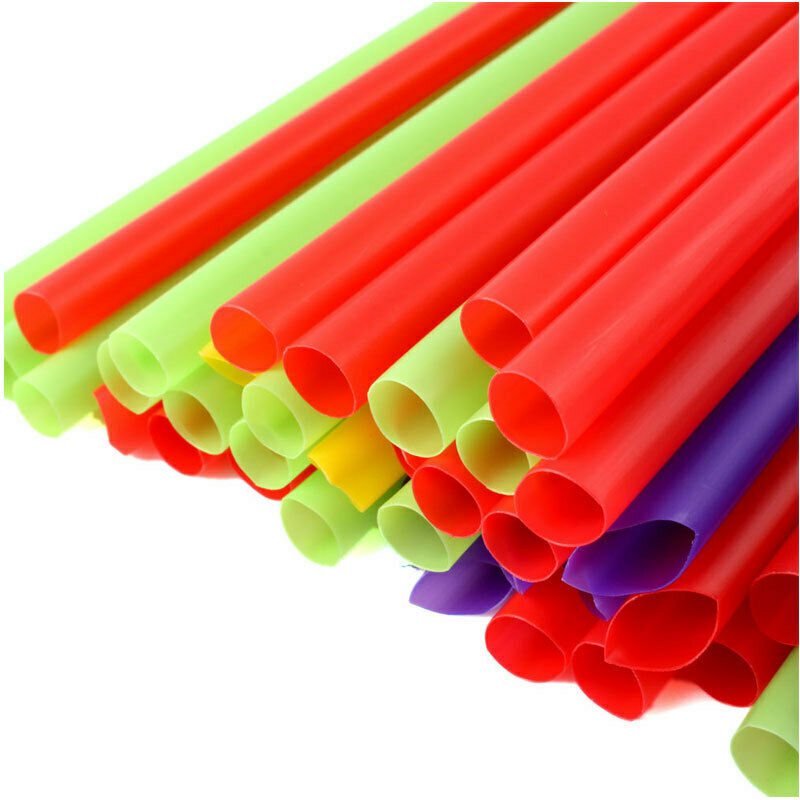 100PCS Colorful Drinking Straw Plastic Disposable Wide Straws for Milk Tea