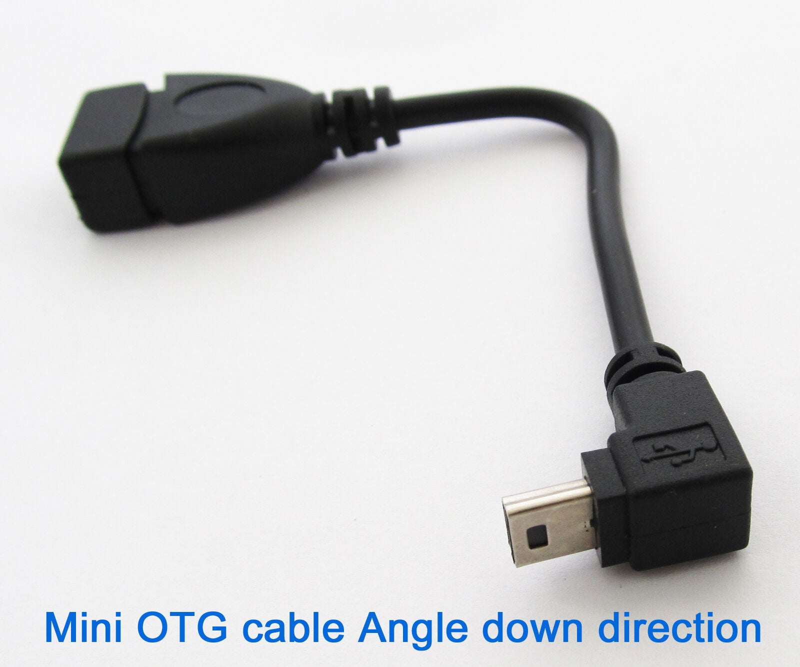 50pcs Mini Angle Down 5pin Male Plug To USB 2.O Female Mini OTG Cable Connector