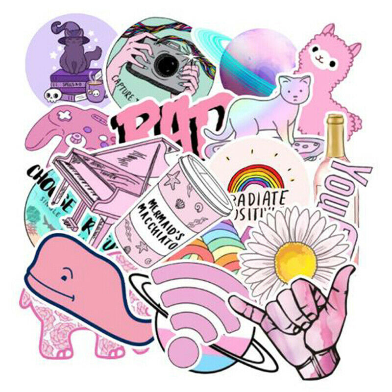 103 PCS Cute Cartoon Stickers Fashion Girl Pink Anime Graffiti Sticke.l8