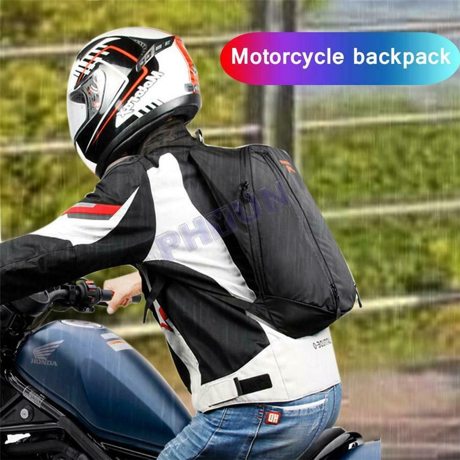 20-28L Black Motorcycle Backpack Helmet Bag Large Capacity Waterproof Laptop Bag