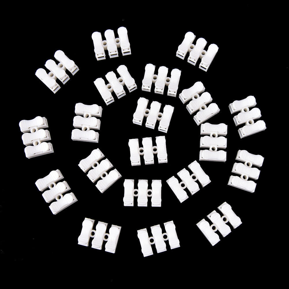 20X Self Locking 3Pin Cable Connectors Quick Splice Lock Wire Terminals xJSJCA