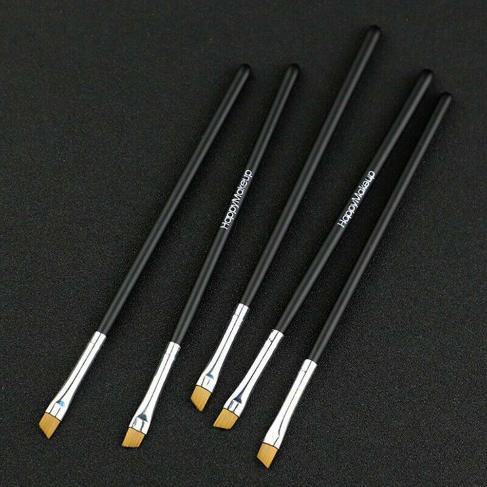 5 x Eyebrow Inclined Flat Angled Brush Eyeliner Eyeshadow Eye Brow Makeup Tools~