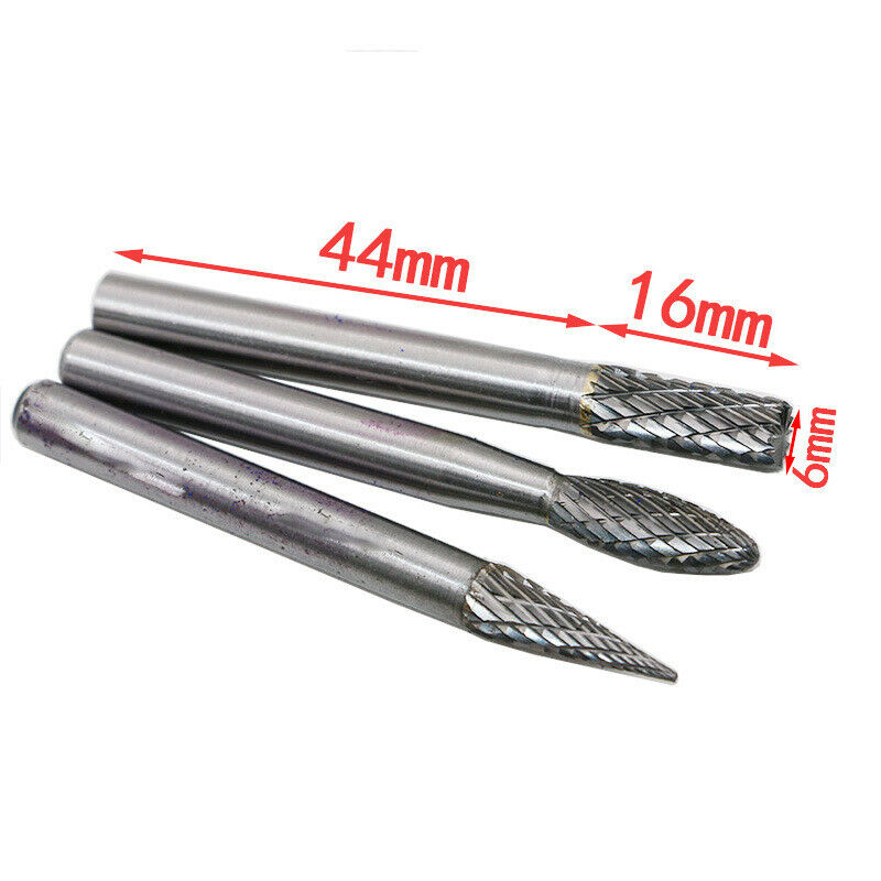 10PCS 6mm*6mm Metal Tungsten steel Accessories Grinding Head Bits Part Shank