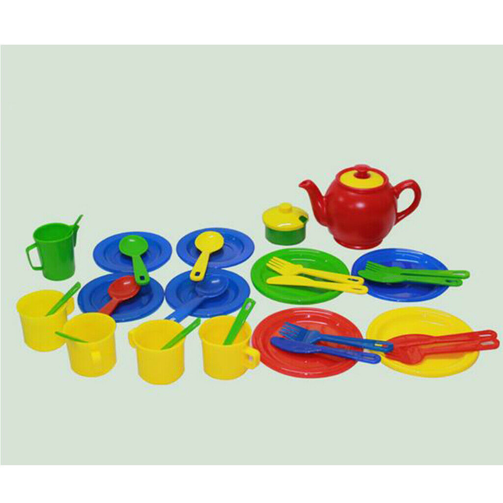 34x Durable Role Pretend Tea Set Kids Children Room House Kits Accessory