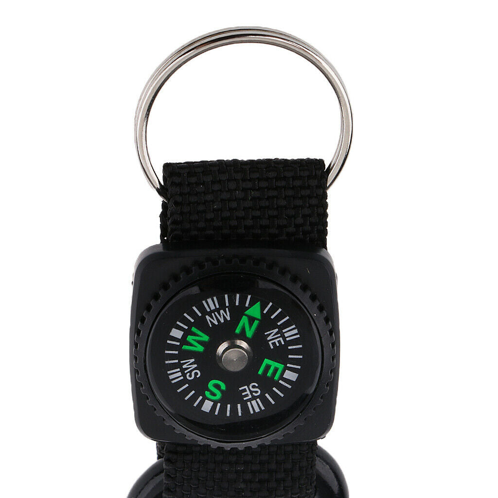 Detachable Compass Keyring Keychain, Multipurpose Outdoor Climbing Buckle