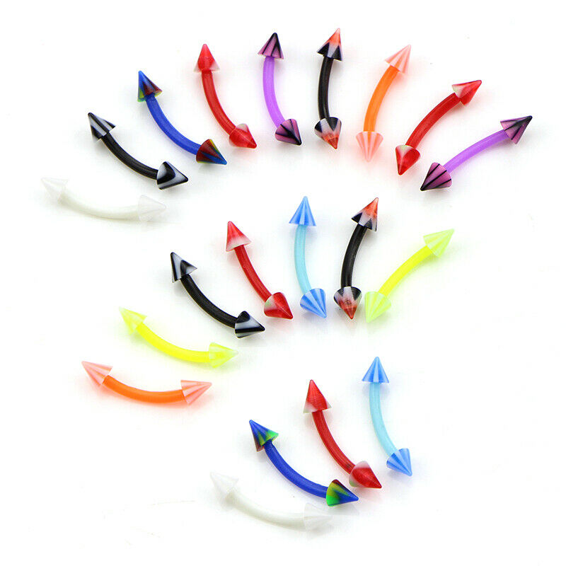 20Pcs Curved Barbell Eyebrow Rings Bar Tragus Ear Stud Helix Piercing Jewelry_DD