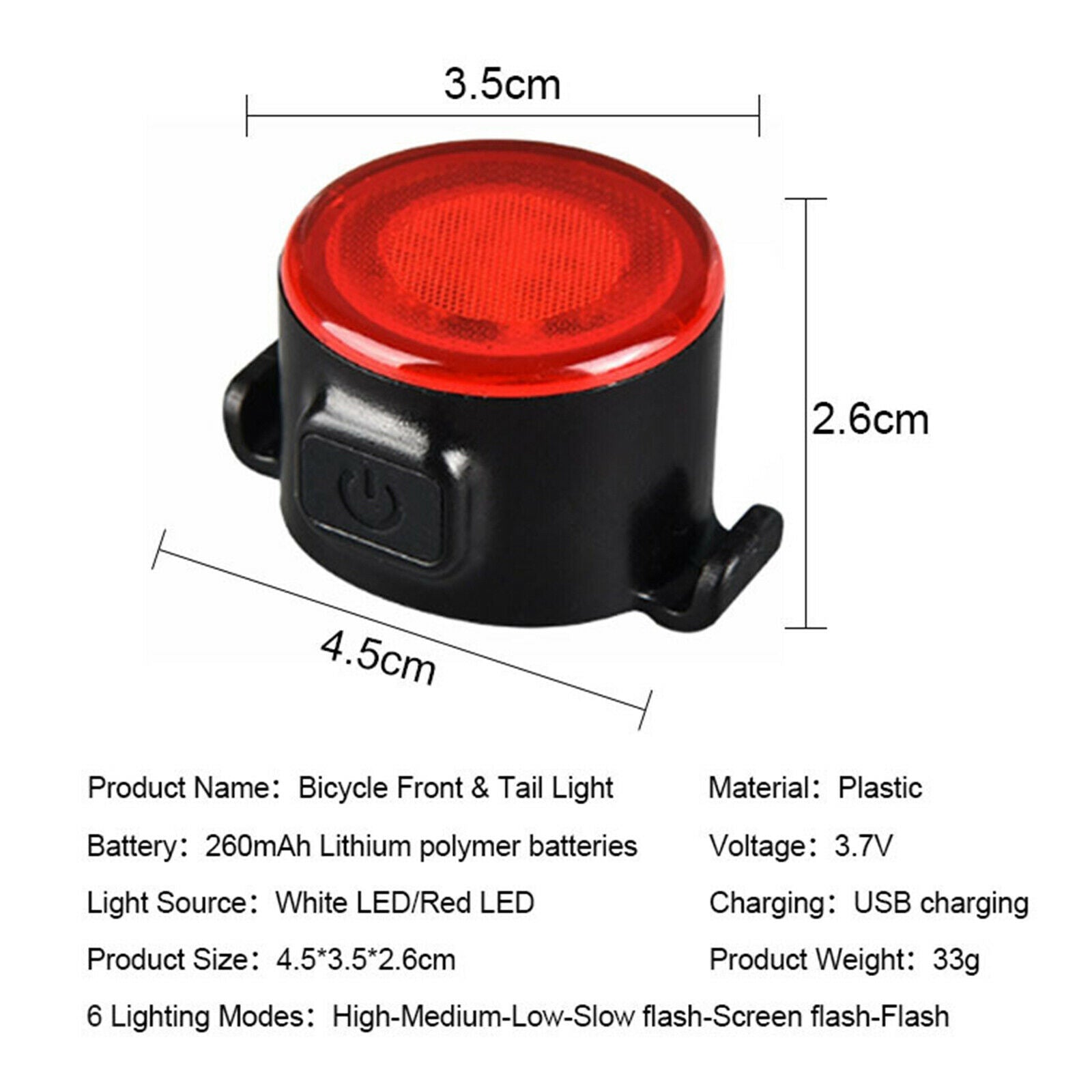 USB Rechargeable Cycling Light Bike Bicycle LED Front Rear Lamp Flashlight