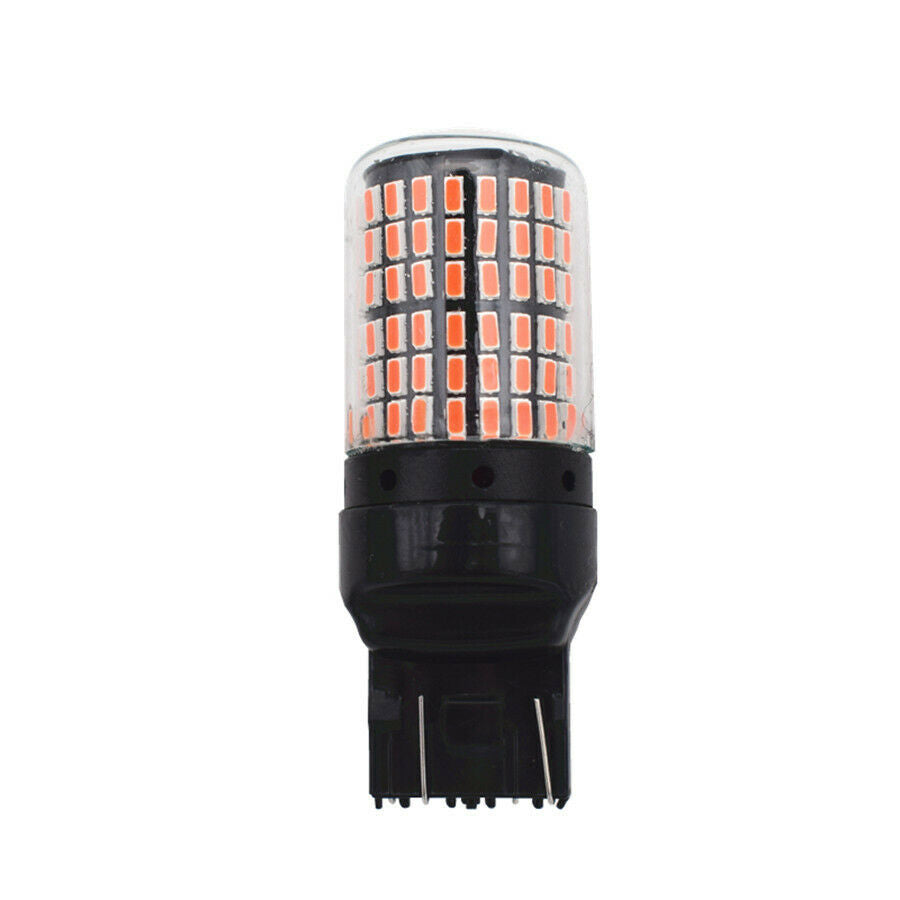 2x Red T20 7443 3014 144SMD LED Light Bulbs Taillight Flashing Strobe Car Light
