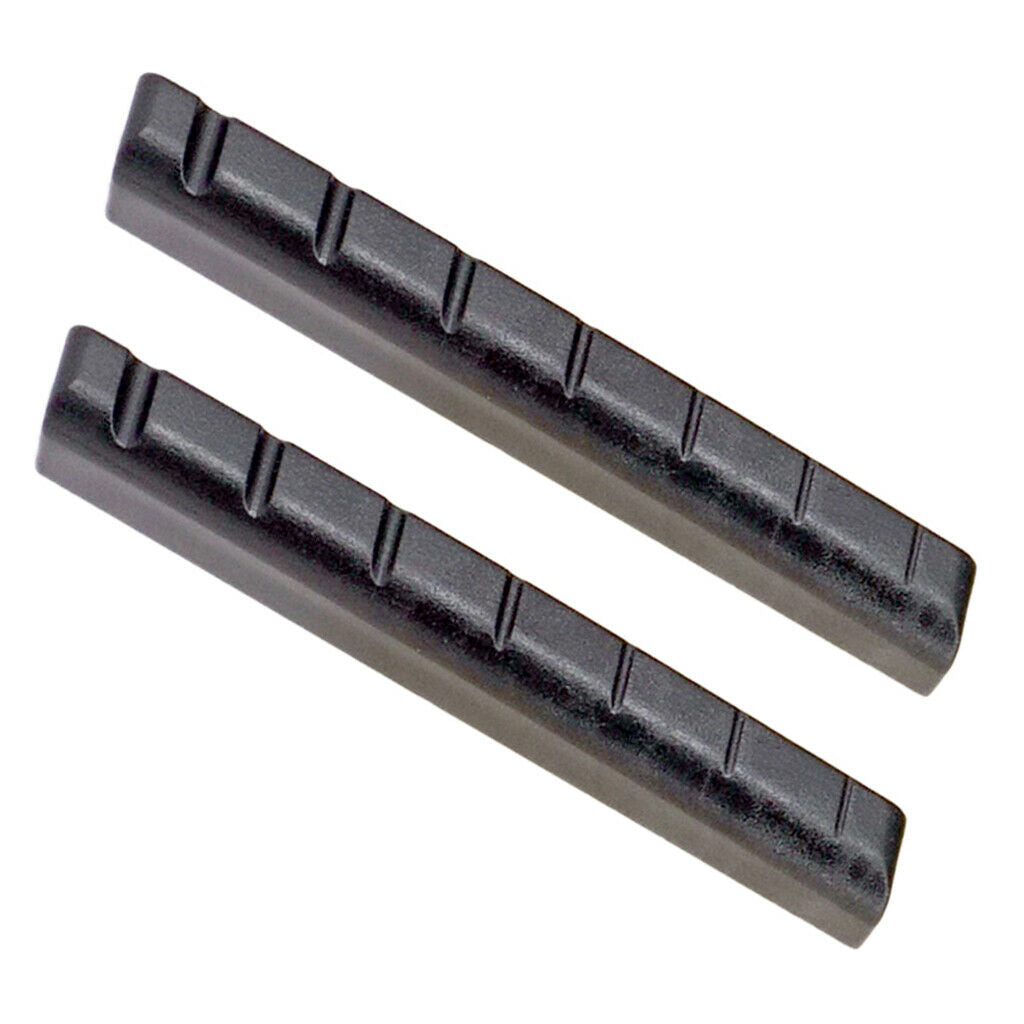 2pcs Black Plastic Split Head Nut Repair For 7 Strings Electric Guitar