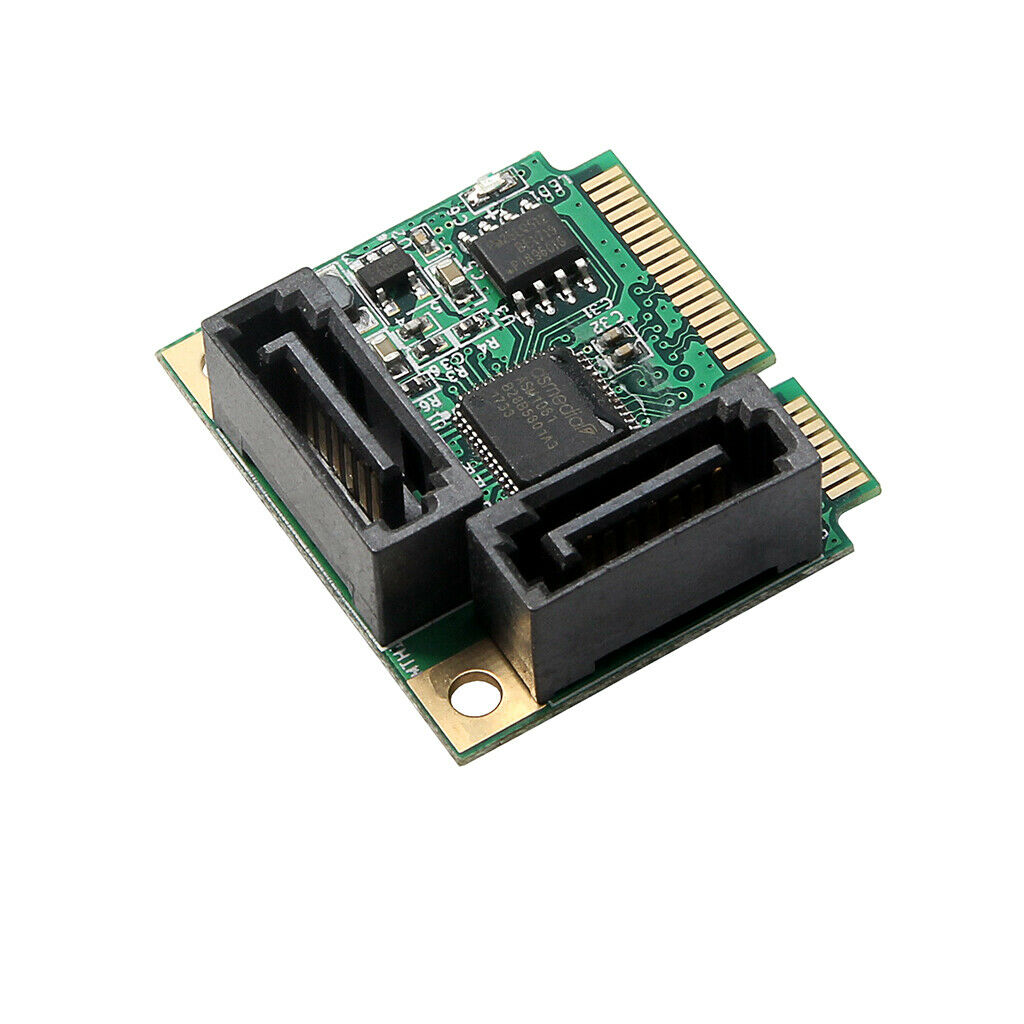 Mini PCI-Express to 2 Ports SATA 3.0 III 6Gb/s Expansion Card Single Chip