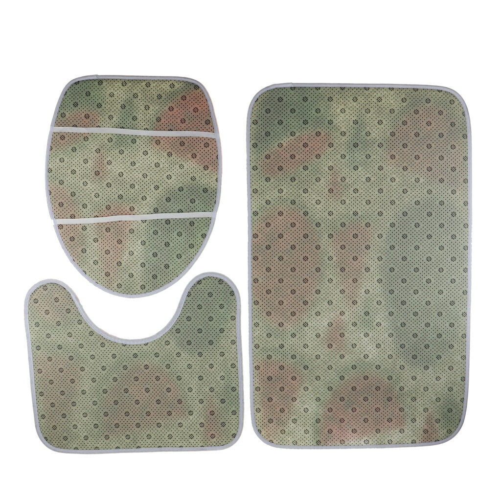 Three Pieces Toilet Rug Mats Bathroom Rug Mats 3 Pieces with Lid Cover