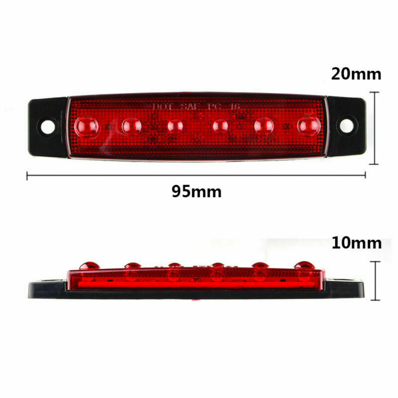 10x 12V LED Clearance Side Marker Light Indicator Lamp Strip Truck Trailer Lorry