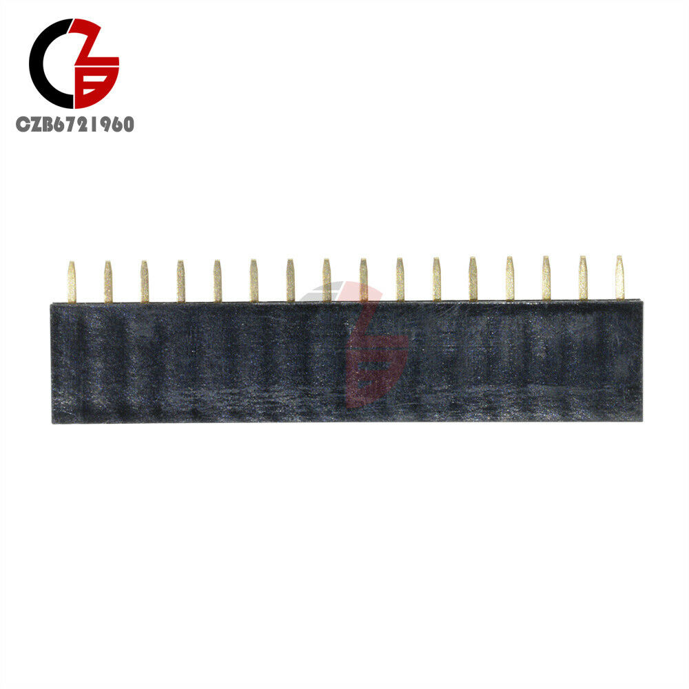 100PCS 1x16 16Pin Header 2.54mm Pitch Single Row Female StraightStrip