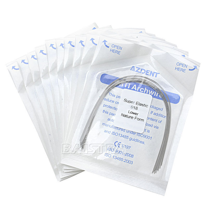 100 Packs Orthodontic Super Elastic Niti Nature Form Round Arch Wires 018 Lower