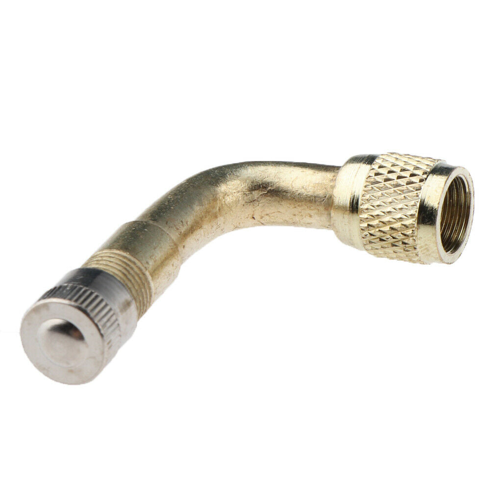 4 Pack Yellow 90 Brass Car Tire Lengthened Inflatable Tube 45/90/135 Degree