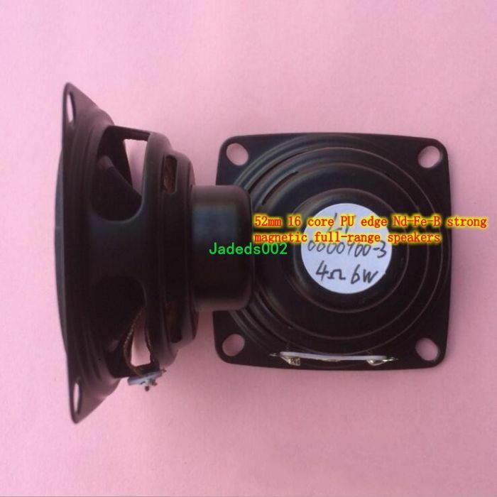 2pcs 52mm 4Ω 6W full-range speakers 4ohm PU edge loudspeaker HiFi Audio Parts