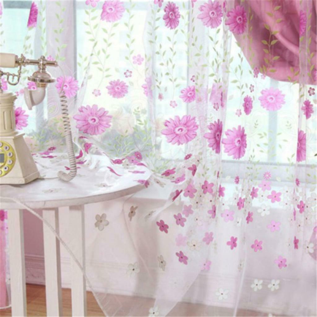 Elegant Window Sheer Drape Valance Gauze Curtain Door Curtains 150x250cm 3