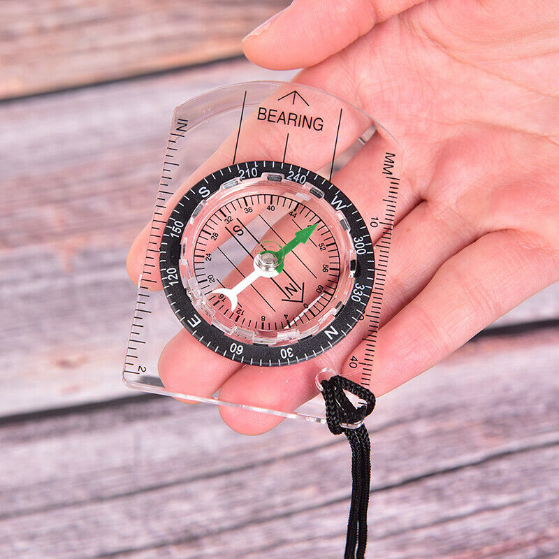 1pc Outdoor Hiking Camping Compass Map Scale Ruler Multifunctional Equipm.l8