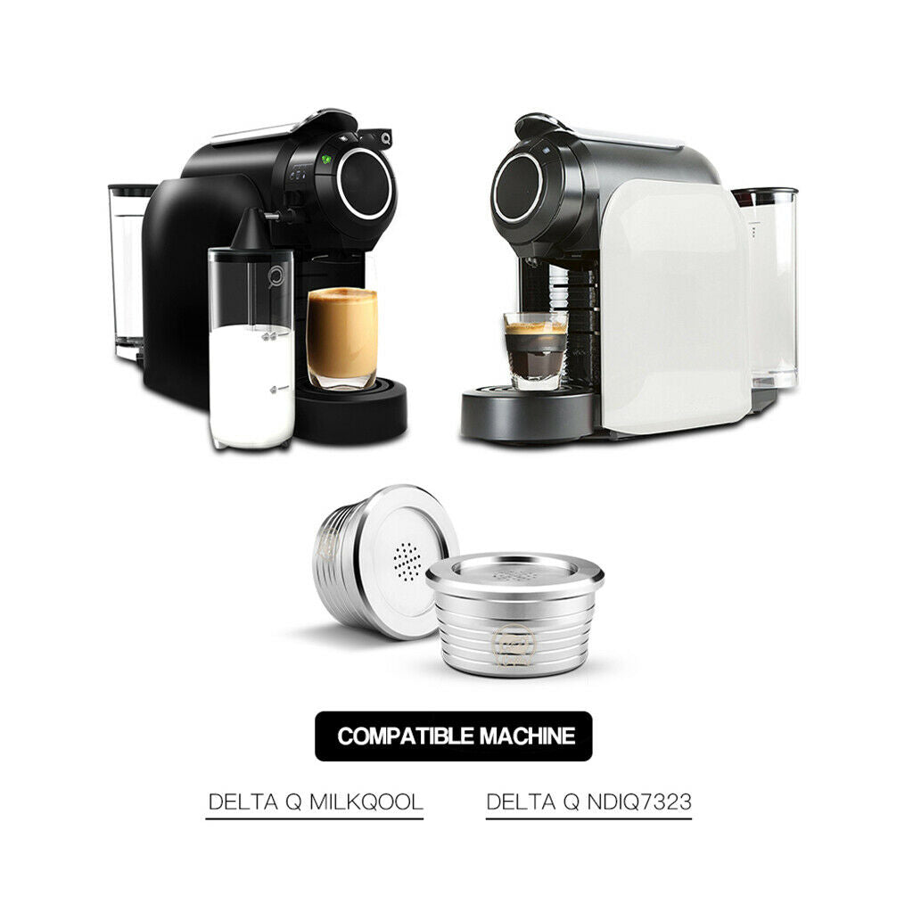 20ml Stainless Steel Coffee Cup Filter for Delta Q MILKQOOL with Brush Spoon
