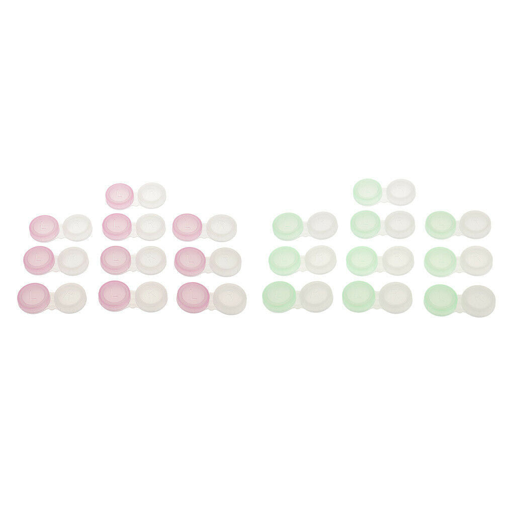 20x, Portable Contact Lens Box Containers, Clear Eye Len Cases, Contact Case