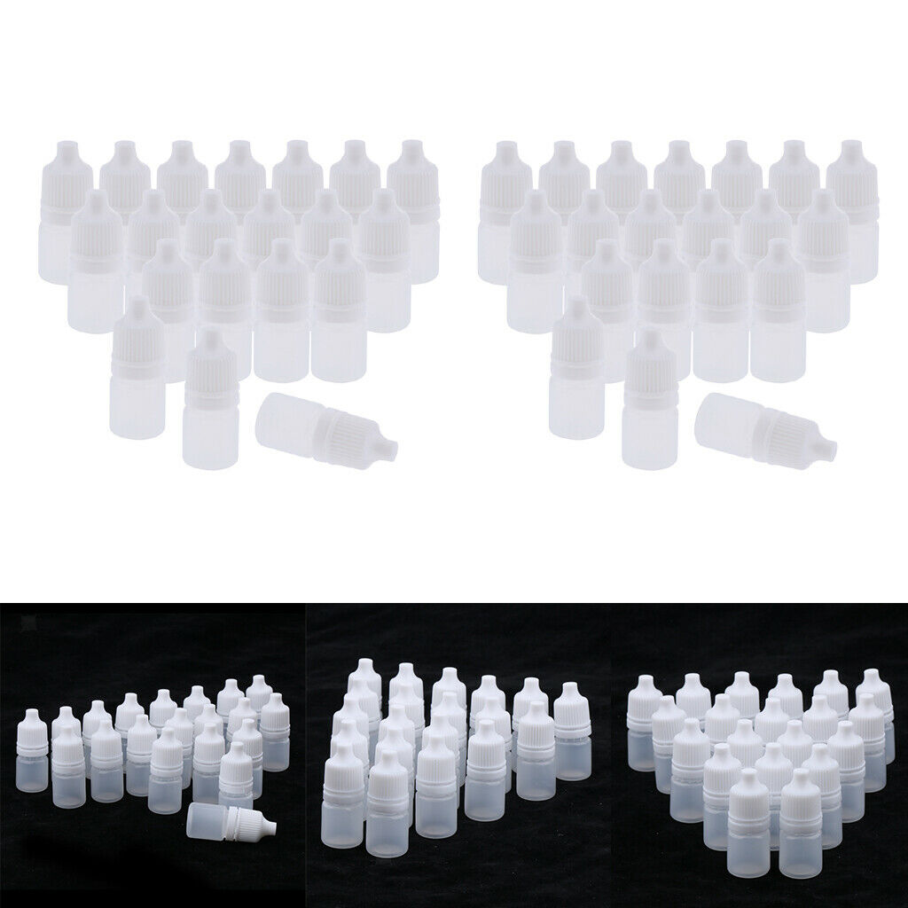 Bulk Lot 40pcs, Mini Refillable Empty Eye Drops Makeup Travel Bottles Vials