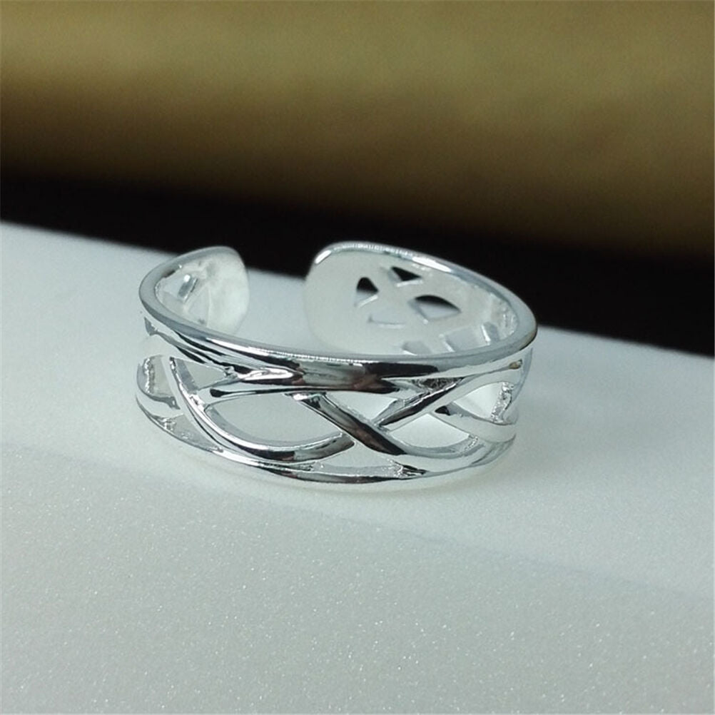 2016 Top Celebrity Fashion Simple Sliver Plated Adjustable Toe Ring Foot ChmJ Kt
