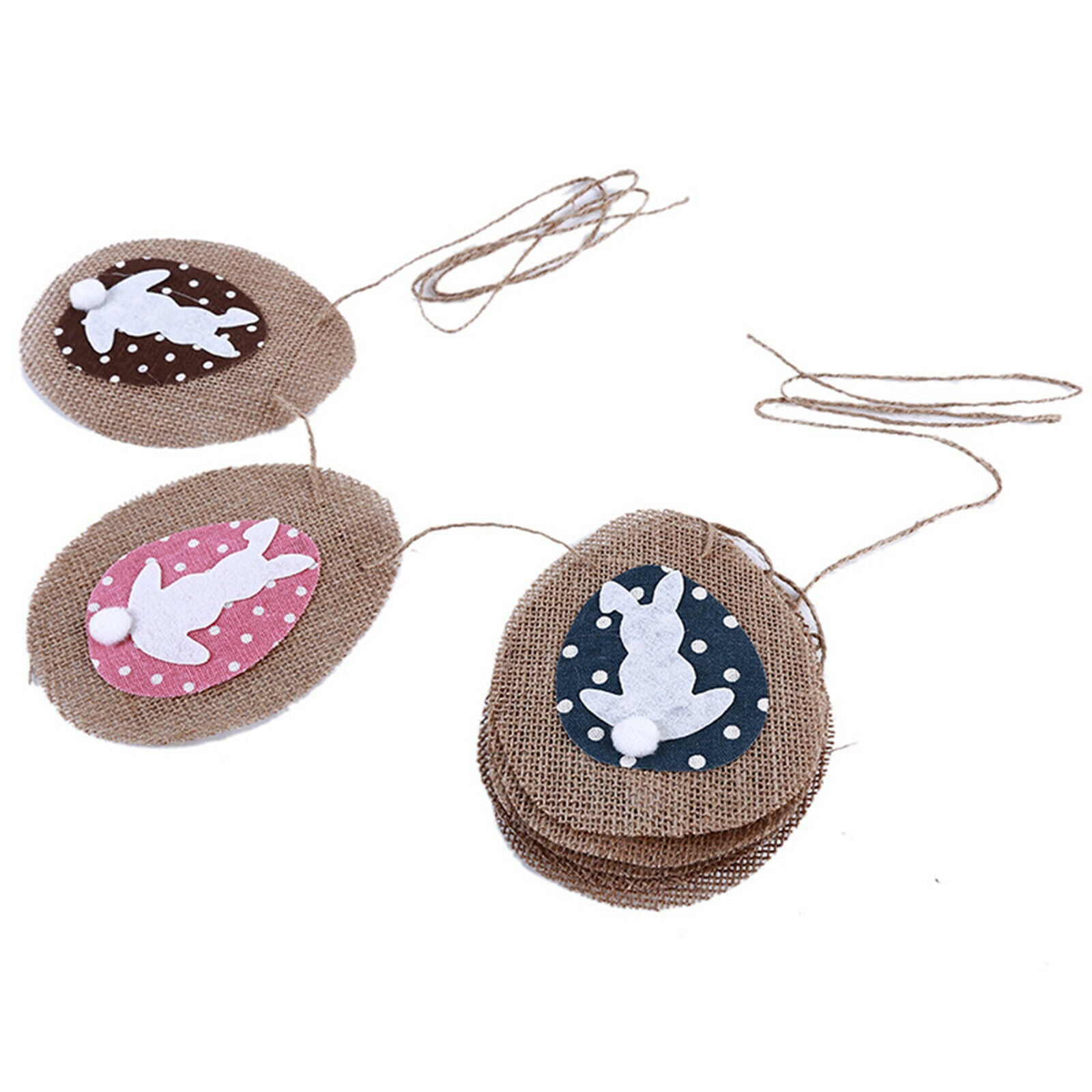 Easter Bunny Flag Hemp Rope Friendly Outdoor Bunting Banner Party DIY Decoration
