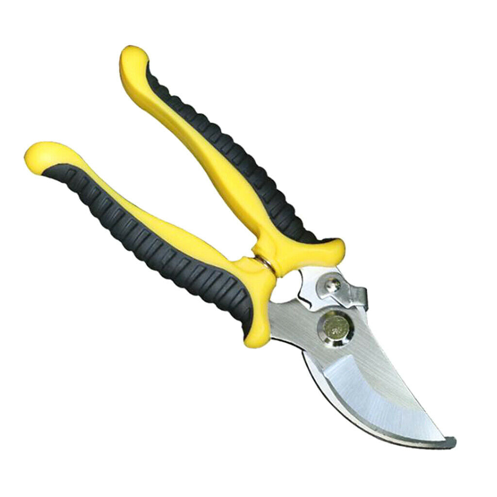 Pruning Shears Steel Gardening Hand Pruner for Comfortable Trimming Yellow