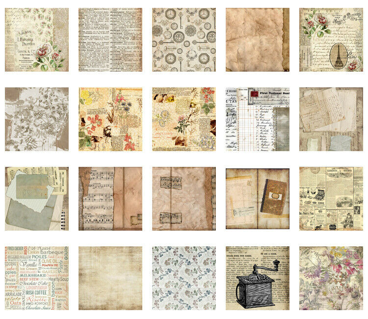 20pcs 20cm Paper Pad Scrapbooking DIY Card Making Journal Cover Retro Decoration