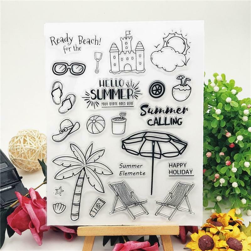 Summer Beach Silicone Clear Seal Stamp DIY Scrapbooking Embossing Photo Album