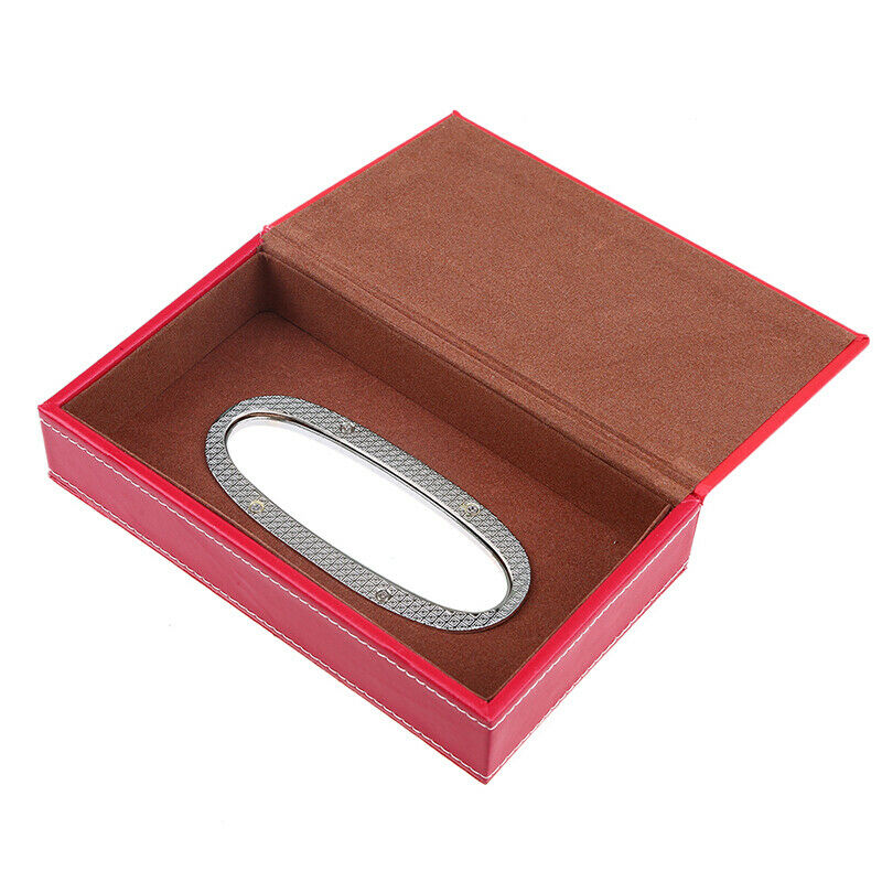 1X Universal Leather Car Tissue Box Cover Napkin Paper Holder Towel Dispenser