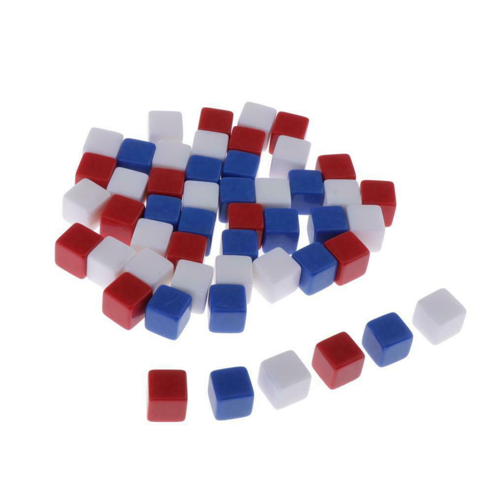 16mm Acrylic Blank Mixed Dice Cubes - D6 Dice for Board Games, DIY, Fun and