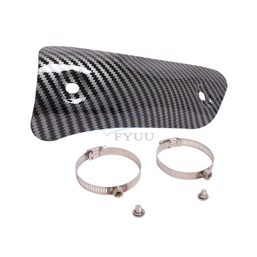 1 × Black Carbon Fiber Look Motorcycle Exhaust Pipe Anti-Scald Heat Shield Cover