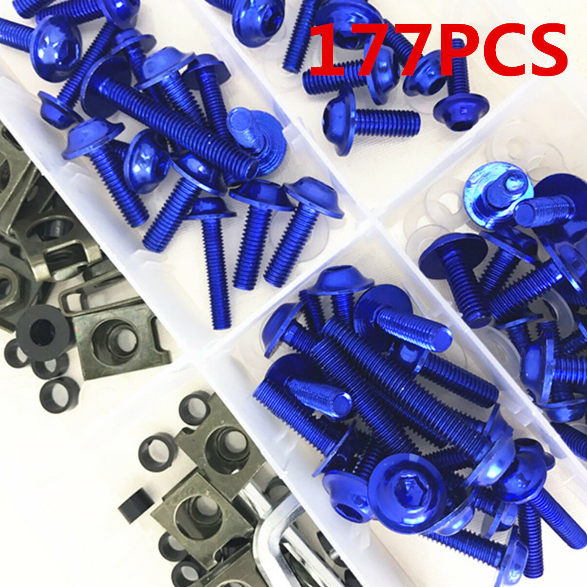 Universal 177 Pcs Fairing Bolt Kit Bodywork Screws Spire Screw Spring Nuts
