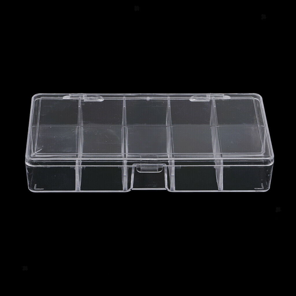 1 Piece Rectangle 10 Grid Plastic Box Storage Containers Holder for Jewelry