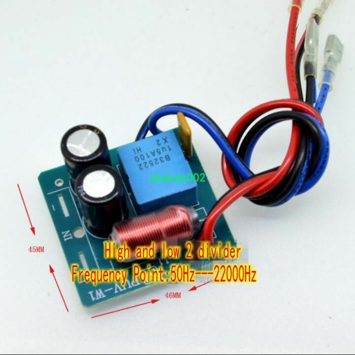 1pcs Speaker divider Treble bass 2-way audio crossover splitter 50Hz~22000Hz