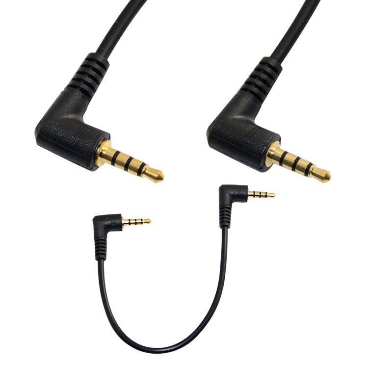 3.5mm angle stereo TRRS Mini AV Jack 4 pole 4conductor Audio Cable Wire