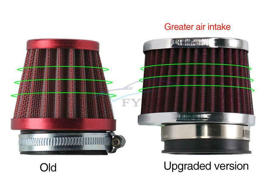 Universal For off-road Motorcycle Scooters 60mm High Flow Air Filter Red x2